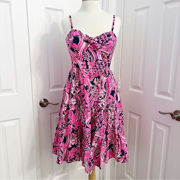 Lilly Pulitzer Adalia Dress Flirty Fins & Feathers 6